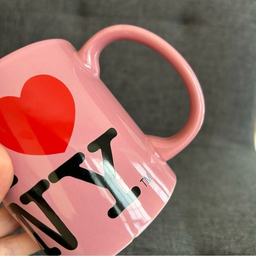 I ♥️ NY Coffee Mug, Pink, Black, Red, 12 oz